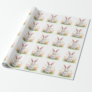 Papel De Presente Coleção Moderna de Coelho e Ovos de Páscoa Fofos