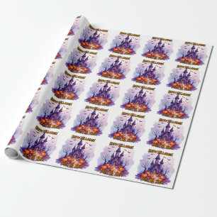 Papel De Presente Coleção Moderna de Halloween Assustadora e Fofa