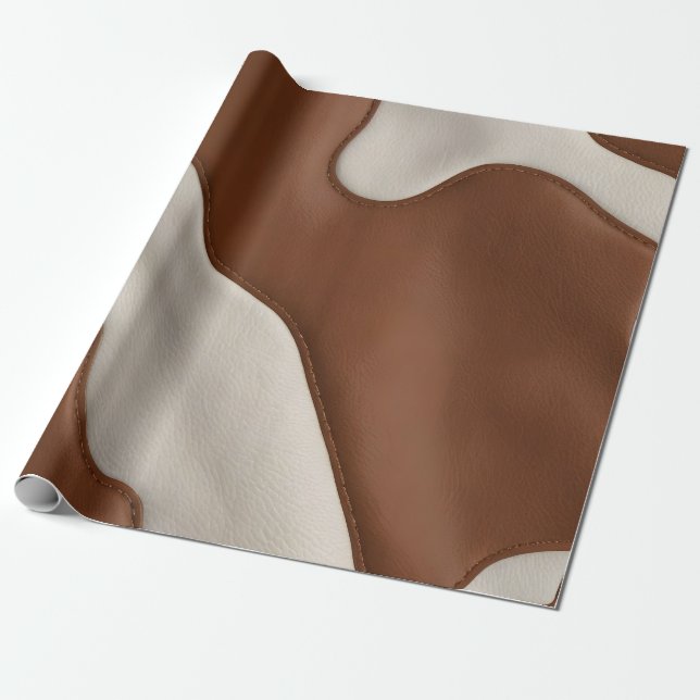 Papel De Presente Coleção Moderna de Luxo em Couro de Vaca Falso Ele (Desenrolado)