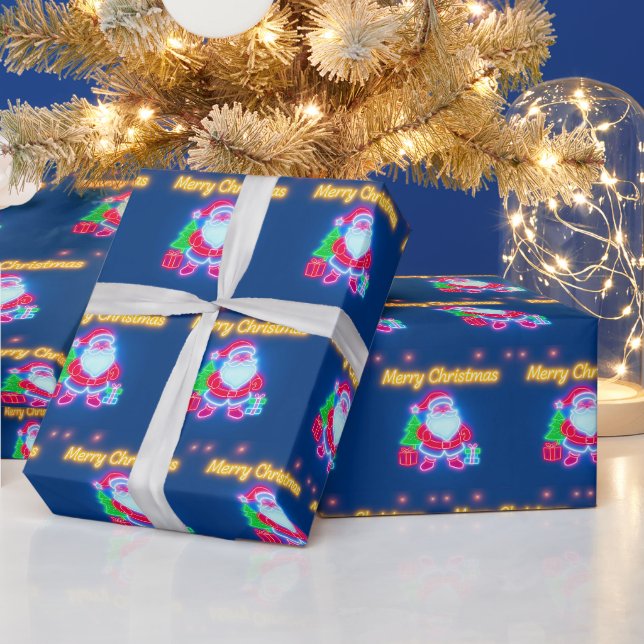 Papel De Presente Coleção Neon Modern de Férias de Natal (Feriados)