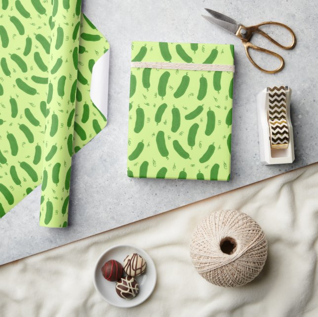 Papel De Presente Coleção Pickle & Fresh estampada (Artesanato)