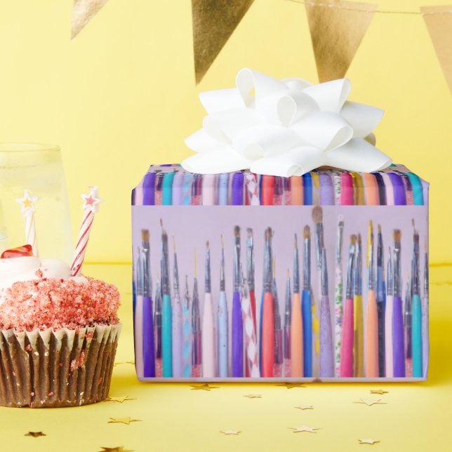 Papel De Presente Coleção Pincel de Arte em Nail (Festa de aniversário)