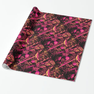 Papel De Presente COLEÇÃO POMPEII NIGHTINGALE COM ROSA rosa