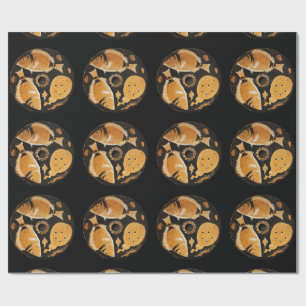 PAPEL DE PRESENTE COLEÇÃO POMPEII/PESCAS,OCEANO - CENA DE VIDA MARÍT