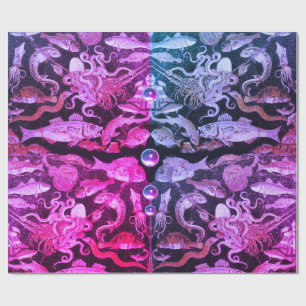 Papel De Presente COLEÇÃO POMPEII/VIDA MARÍTIMA Pink Blue Náutico