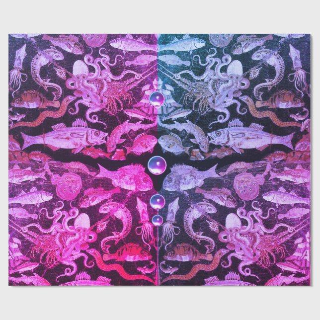 Papel De Presente COLEÇÃO POMPEII/VIDA MARÍTIMA Pink Blue Náutico (Aberto)