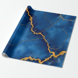 Papel De Presente Coleção Real Dourada Marble Popular