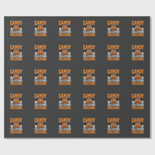 Papel De Presente Colecionadores de Doces Bem-vindo Halloween Abóbor