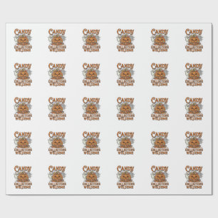 Papel De Presente Colecionadores de Doces Bem-vindos Abóbora Fantasm