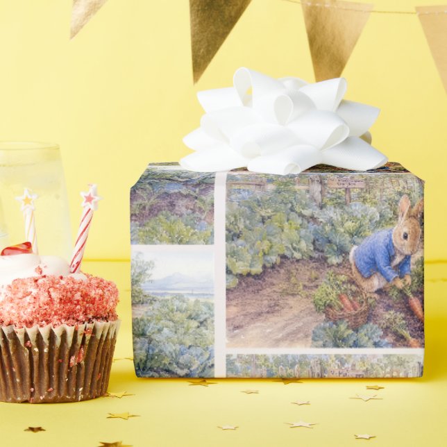 Papel De Presente Coleta Clássica de Cenouras por Coelhos (Festa de aniversário)