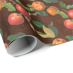 Papel De Presente Colheita de Frutas do Outono Dourado