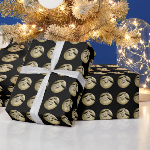 Papel De Presente Colheita De Halloween Completo De Lua E De Voo Not