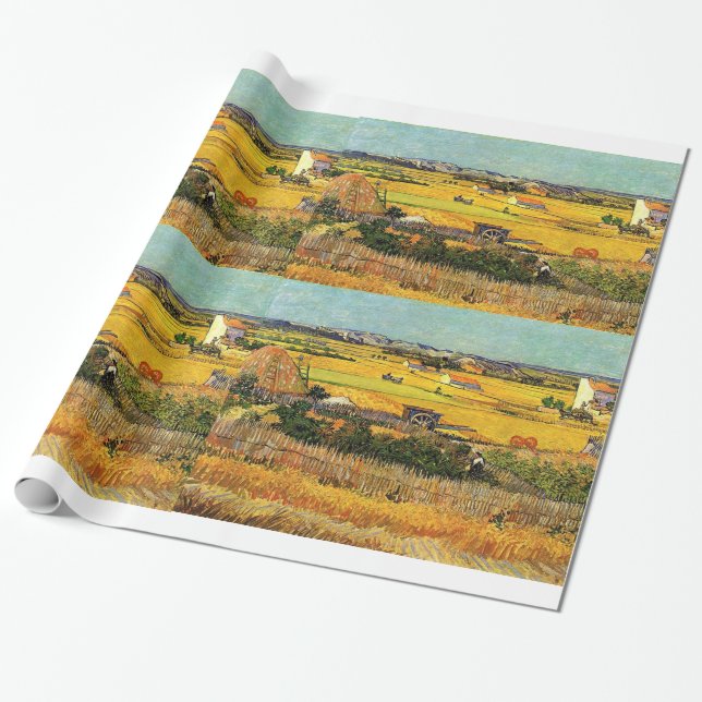 Papel De Presente Colheita em La Crau, com Montmajour... (Desenrolado)