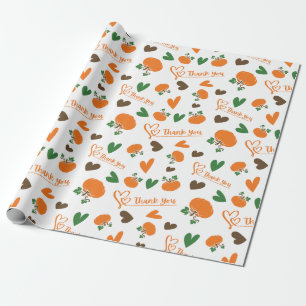 Papel De Presente Colheita Sensível Obrigado Enrolando Roll Pumpkins