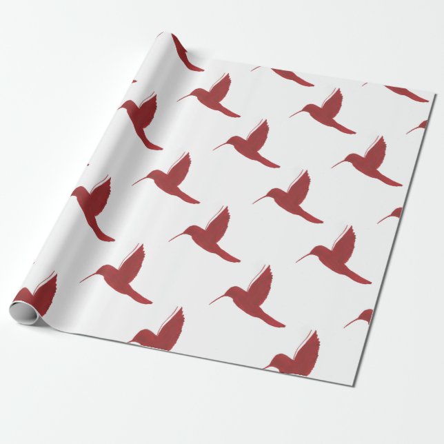 Papel De Presente Colibri vermelho (Desenrolado)