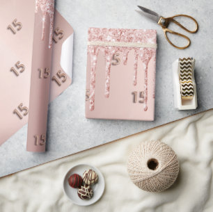 Papel De Presente Colírio de rosa de Quinceanera