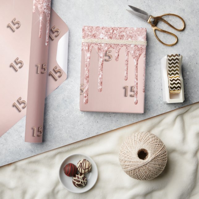 Papel De Presente Colírio de rosa de Quinceanera (Artesanato)