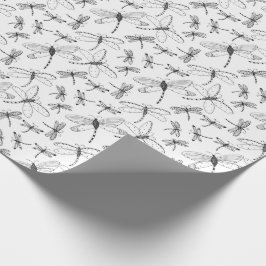 Papel De Presente Colora seu próprio teste padrão da libélula