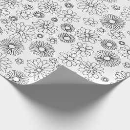 Papel De Presente Colora seu próprio teste padrão de flores