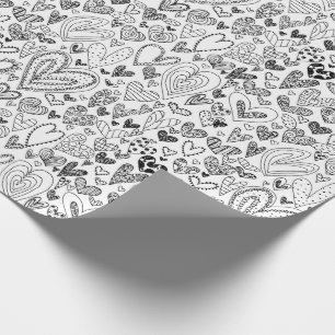 Papel De Presente Colora seus próprios corações do dia dos namorados