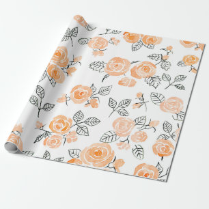 Papel De Presente Coloração aquosa sem costura e padrão de tinta