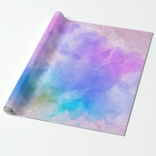 Papel De Presente Coloração d'água abstrato de arte em segundo pl