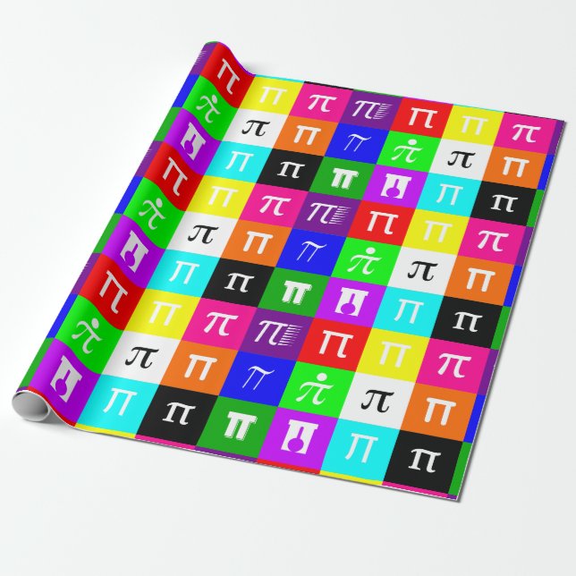 Papel De Presente colorblock feliz pi day geometry science (Desenrolado)