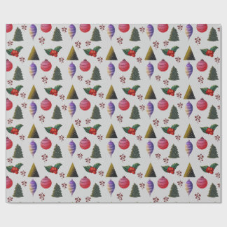 Papel De Presente Colorful Christmas Ornaments Wrapping Paper