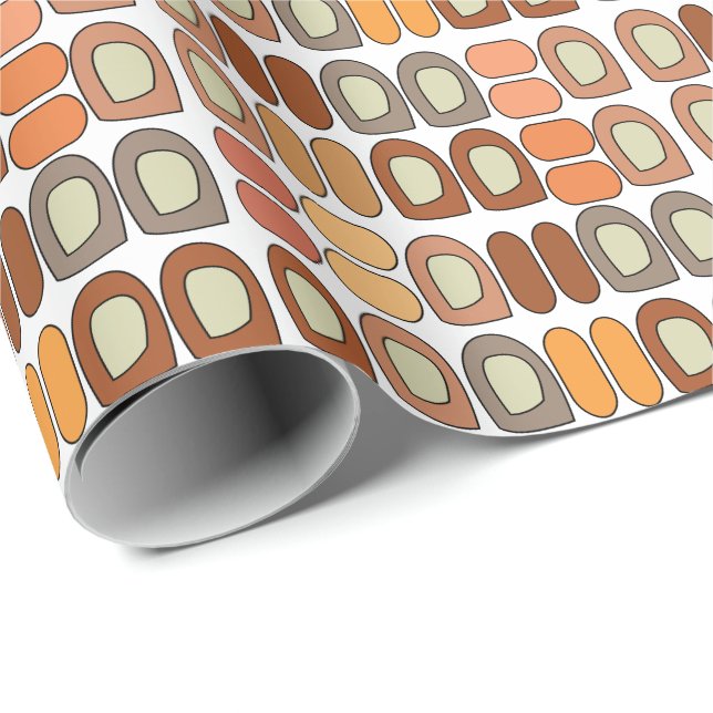 Papel De Presente Colorful Mid Century Modern Geometric (Ponta do rolo)