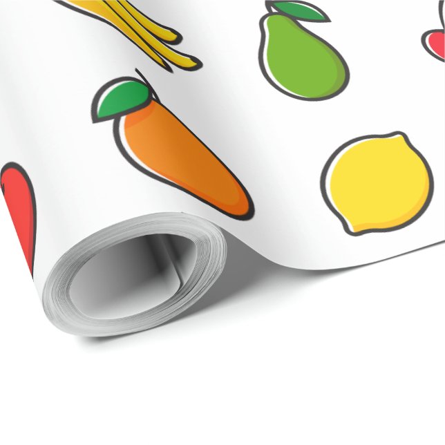 Papel De Presente Colorful Mixed Fruit Pattern (Ponta do rolo)