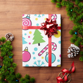 Papel De Presente Colorful Pop Art Christmas Tree Pattern – Merry Po