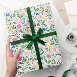 Papel De Presente Colorful Wildflower Floral 