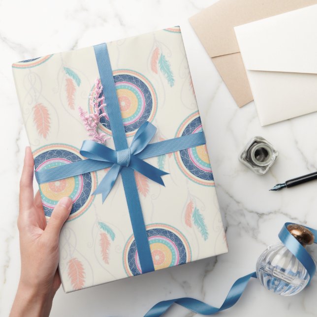 Papel De Presente Colorida Dream Catcher Mandala (Presentear)