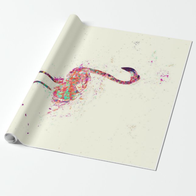 Papel De Presente Colorida Flamingo Impressão Art Gift Lover (Desenrolado)