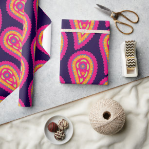 Papel De Presente Colorida Paisley