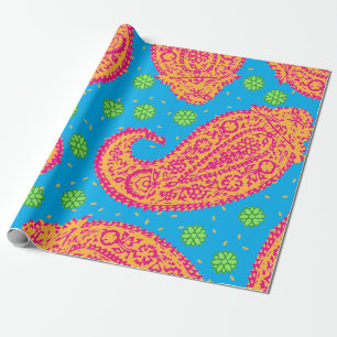 Papel De Presente Colorida Paisley Pattern