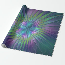 Papel De Presente Colorida Shiny Fantasy Flor Abstrato Arte Fractal