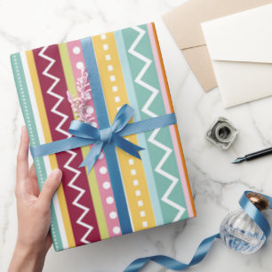 Papel De Presente Colorida Striped