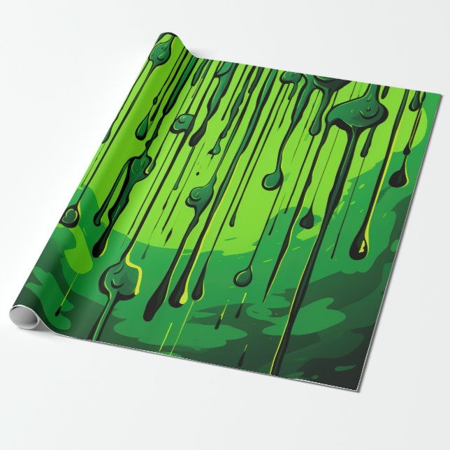 Papel De Presente Colorido Abstrato Paint Drips (12) (Desenrolado)