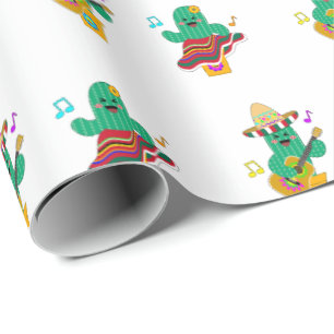 Papel De Presente Colorido Cinco Festivos de Mayo 2025 Dançando Cact
