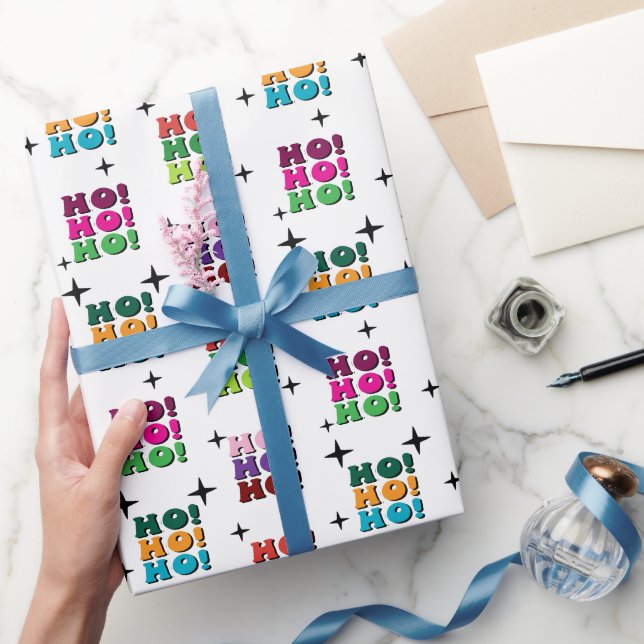 Papel De Presente Colorido - HO - Parceiro de Natal HO (Presentear)