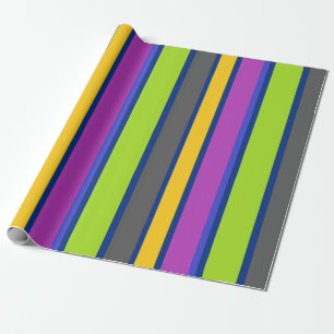 Papel De Presente Colorido Listrado 