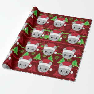 Papel De Presente Colorido Rato de Natal