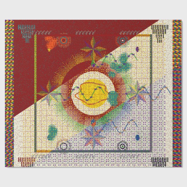 Papel De Presente Colorido tapete persa padrão mandala  (Aberto)