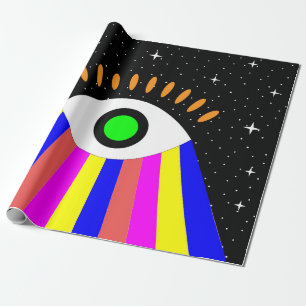 Papel De Presente Colorir todos os olhos, design com estrelas e