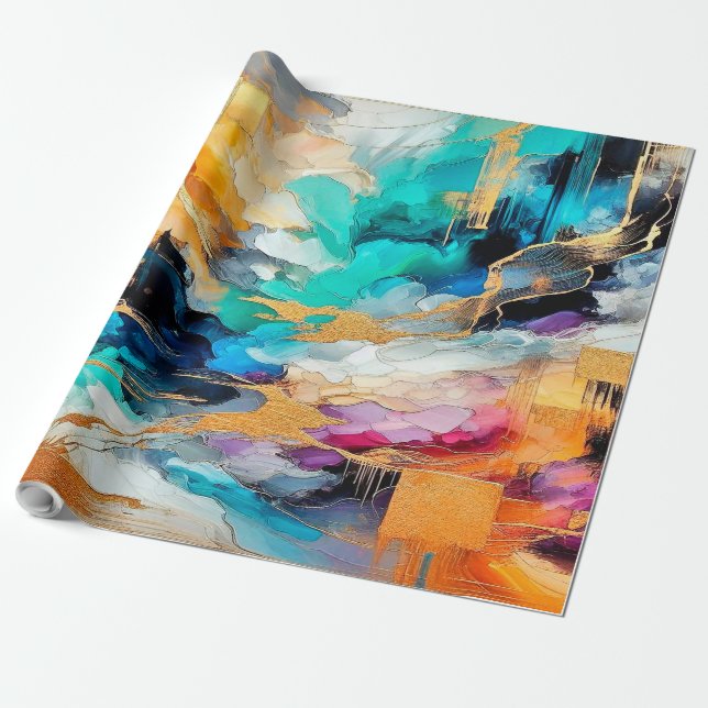 Papel De Presente Colors and Gold (Desenrolado)