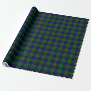 Papel De Presente Colquhoun tartan xadrez verde azul