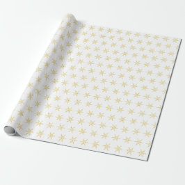 Papel de Presente com Estrelas Douradas