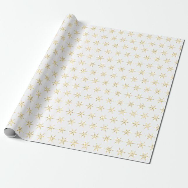 Papel de Presente com Estrelas Douradas (Desenrolado)