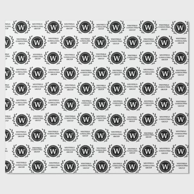 Papel de Presente com Monograma Elegante Profissio (Aberto)